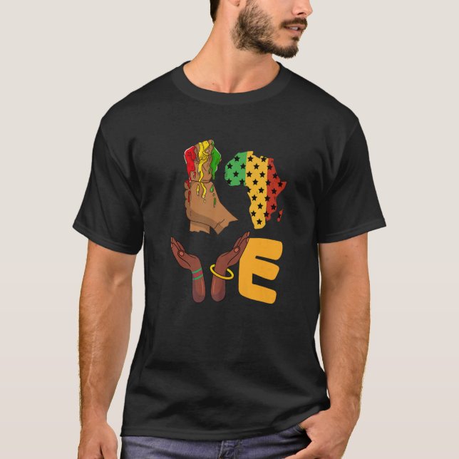 Liebe Africa Map Melanin African Continental Ameri T-Shirt (Vorderseite)