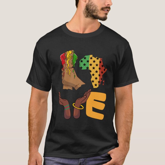 Liebe Africa Map Melanin African Continental Ameri T-Shirt (Vorderseite)