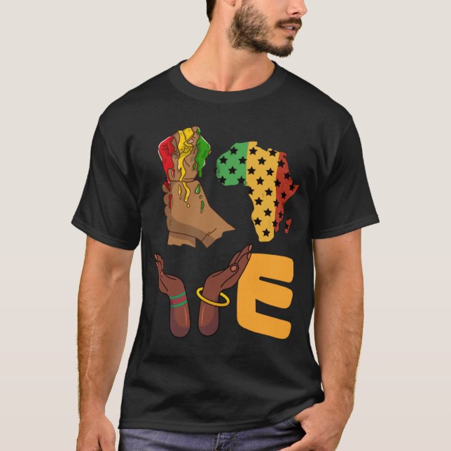 Liebe Africa Map Melanin African Continental Ameri T-Shirt (Vorderseite)