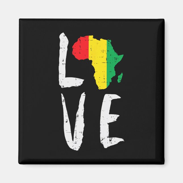 Liebe Afrika Black History Month Afroamerikaner M Magnet (Vorne)