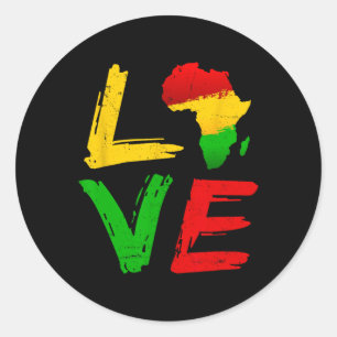 Liebe Afrika Black History Month Afroamerikanisch Runder Aufkleber