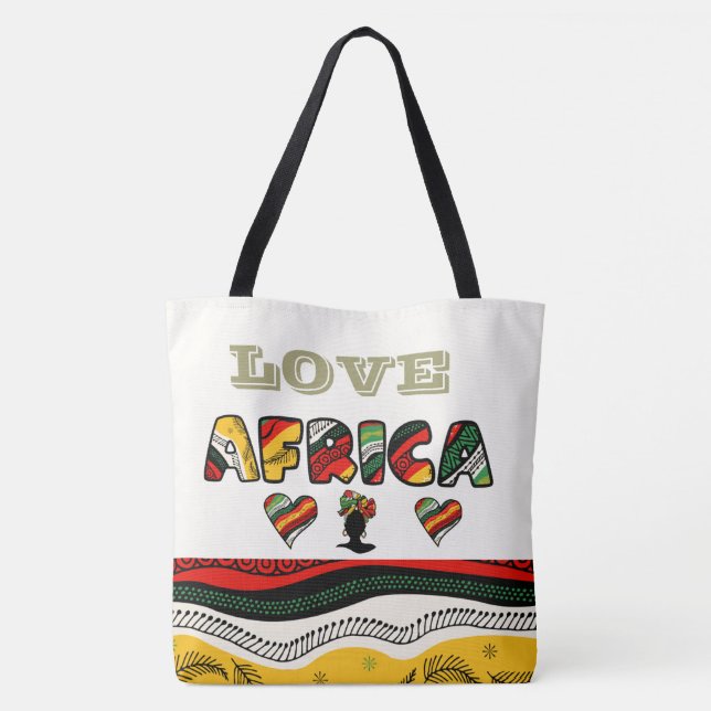 Liebe Afrika Große Taschentasche (Rückseite)