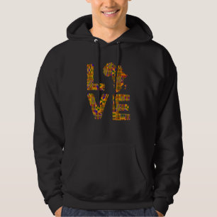 Liebe Afrika Karte Kente Druck für Afroamerikaner  Hoodie
