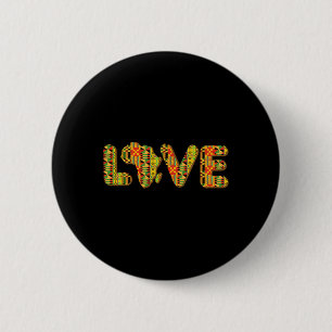 Liebe Afrika Karte Kente Stoff Afrikanischer Ameri Button