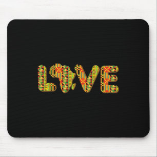 Liebe Afrika Karte Kente Stoff Afroamerikanischer Mousepad