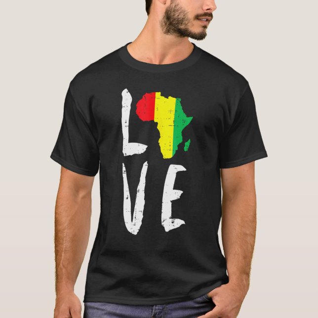 Liebe Afrika Schwarze Geschichte Monat Afrikanisch T-Shirt (Vorderseite)
