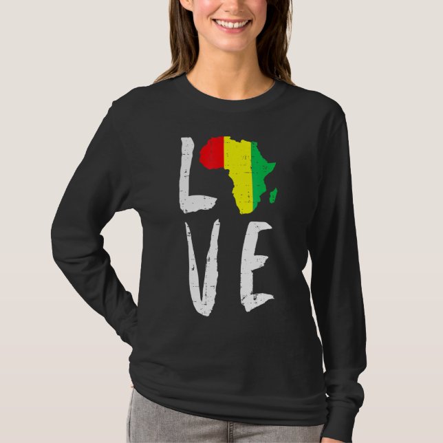 Liebe Afrika Schwarze Geschichte Monat Afrikanisch T-Shirt (Vorderseite)