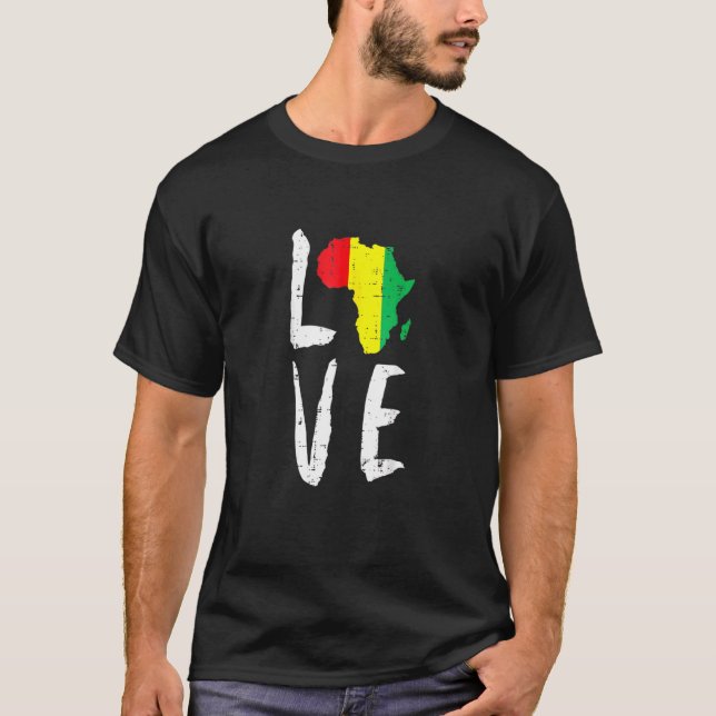 Liebe Afrika Schwarze Geschichte Monat Afrikanisch T-Shirt (Vorderseite)