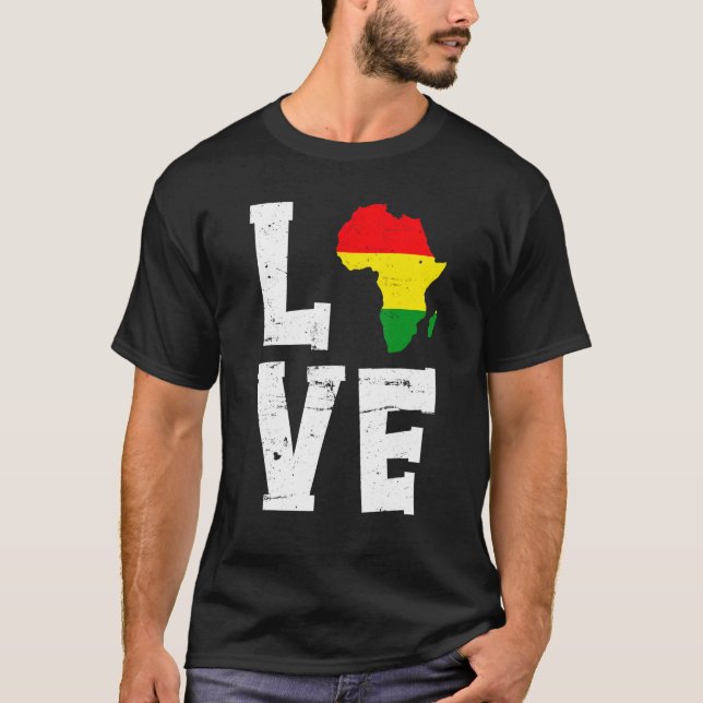 Liebe Afrika Schwarze Geschichte Monat Afrikanisch T-Shirt (Vorderseite)