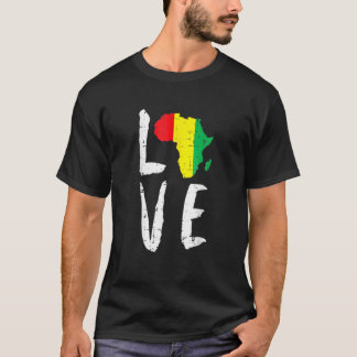 Liebe Afrika Schwarze Geschichte Monat Afrikanisch T-Shirt