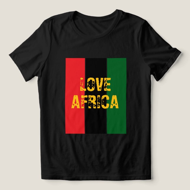 Liebe Afrika T-Shirt Tri-Blend Shirt (Design Vorderseite)