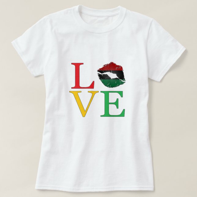 LIEBE Afrozentrische Lippen T - Shirt (Design vorne)