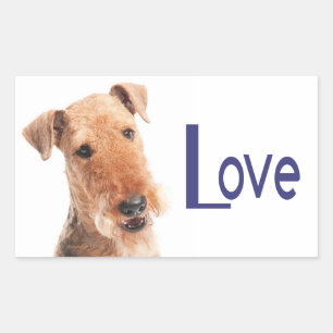 Liebe Airedale Terrier Welpen Hund Aufkleber / Eti