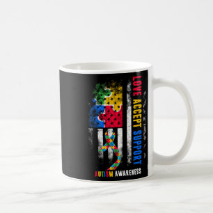 Liebe Akzeptanz Unterstützung Autismus-Bewusstsein Kaffeetasse