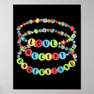 Liebe akzeptieren Autismus-Bewusstsein beaded Bra Poster