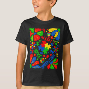 Liebe akzeptieren Autismus Boho Blume verstehen T-Shirt