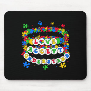 Liebe akzeptiert versteht Autism Awareness Day Puz Mousepad