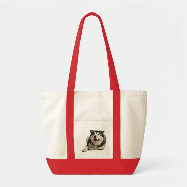 Liebe Alaskan Malamute Welpe Hund Tote Tasche (Vorne)