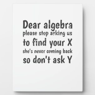 Liebe Algebra Frage uns auf, Ihr X zu finden Fotoplatte