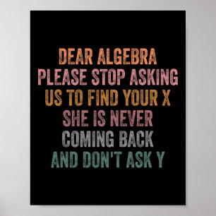 Liebe Algebra Lustiger Sarkastischer Schul-Spruch Poster