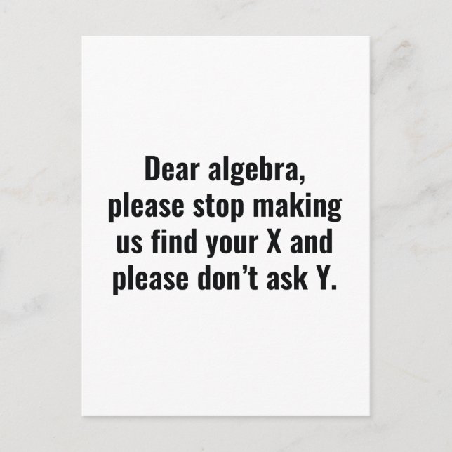 Liebe Algebra Postkarte (Vorderseite)