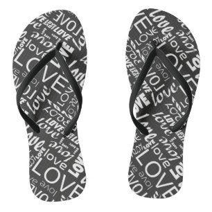 Liebe Alive Black and White Gallery Flip Flops