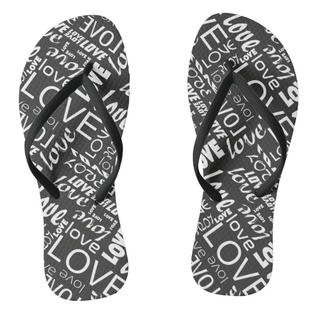 Liebe Alive Black and White Gallery Flip Flops (Fußbett)