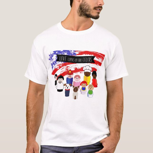 Liebe Alle Farben T-Shirt (Vorderseite)