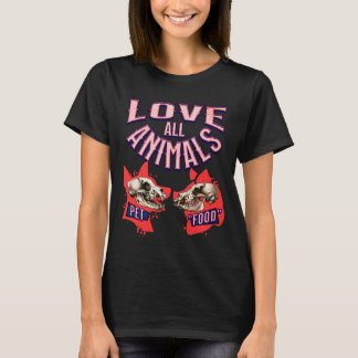 Liebe Alle Tiere Vegane Tiere T-Shirt