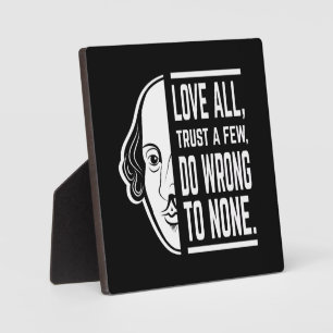 Liebe alle vertrauen ein paar Shakespeare Zitat Th Fotoplatte