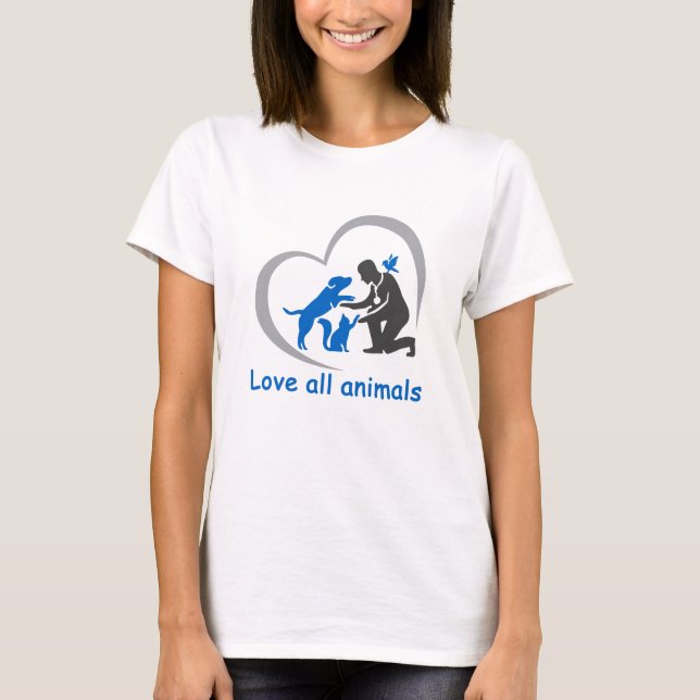 Liebe aller Tiere T-Shirt (Vorderseite)