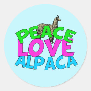Liebe Alpacas Runder Aufkleber