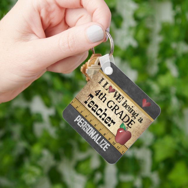 Liebe als Lehrer der 4. Klasse Schlüsselanhänger (Hand)