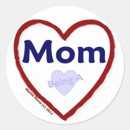 Liebe als Mama Runder Aufkleber