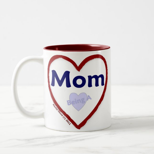 Liebe als Mama Zweifarbige Tasse (Links)