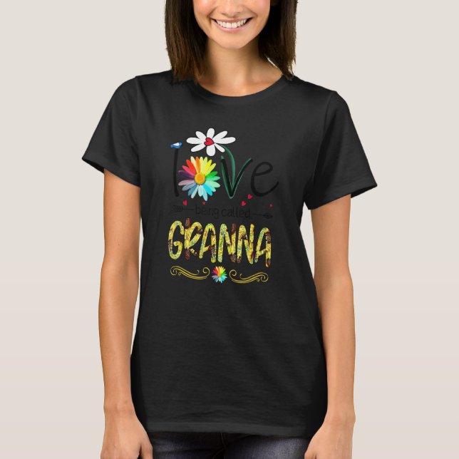 Liebe als Mütter der Granna-Schmetterling-Blume T-Shirt (Vorderseite)