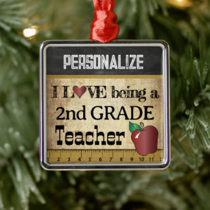 Liebe als zweitklassiger Lehrer VINTAG Ornament Aus Metall