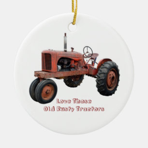 Liebe alte rostige Traktoren Keramikornament