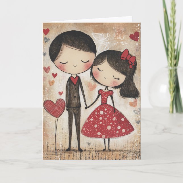 Liebe am ersten Lächeln Karte (Vorderseite)