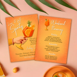 Liebe am ersten Spritz-Bachelorette-Wochenende Einladung