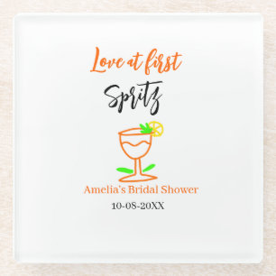 Liebe am ersten Spritz Orange Black Brautparty GL Glasuntersetzer