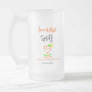 Liebe am ersten Spritz Orange Black Brautparty GL Mattglas Bierglas