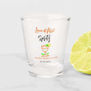 Liebe am ersten Spritz Orange Black Brautparty GL Schnapsglas