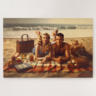 Liebe am Meer in den 1940er Jahren - Vintage-Küste Puzzle
