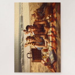 Liebe am Meer in den 1940er Jahren Vintage Küstenr Puzzle