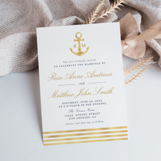 Liebe am Seegold Anker Seeschifffahrt Hochzeit Einladung