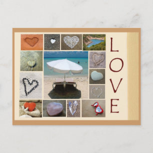 Liebe am Strand Postkarte