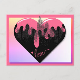 Liebe am Valentinstag der Stadt Feiertagspostkarte