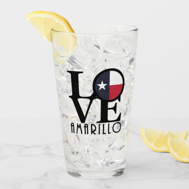 LIEBE Amarillo Texas Glas (Vorderseite Ice)
