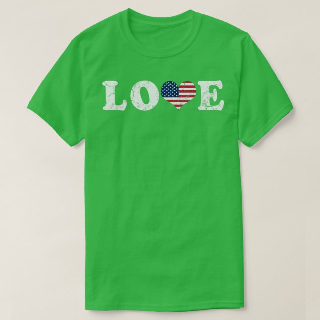 Liebe America American Flag USA Staaten Patri T-Shirt (Design vorne)